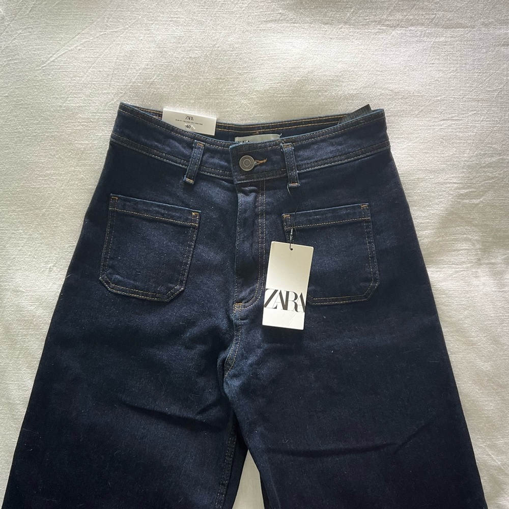 Zara Women's Dark Blue Jeans